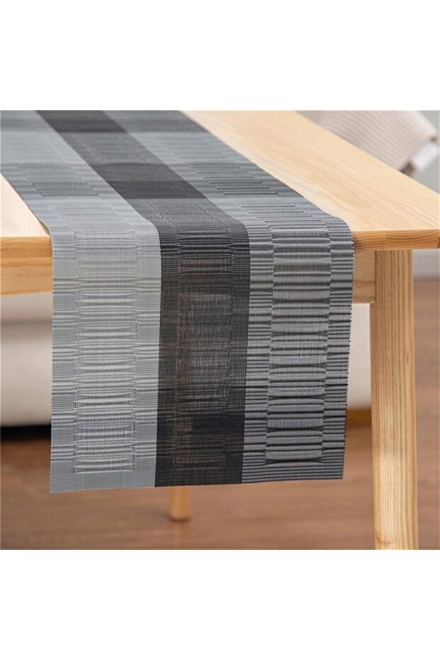 European minimalist luxury oil-resistant coffee table mats, gray/black, dining tables, non-slip mat, PVC material, rectangular, 2...