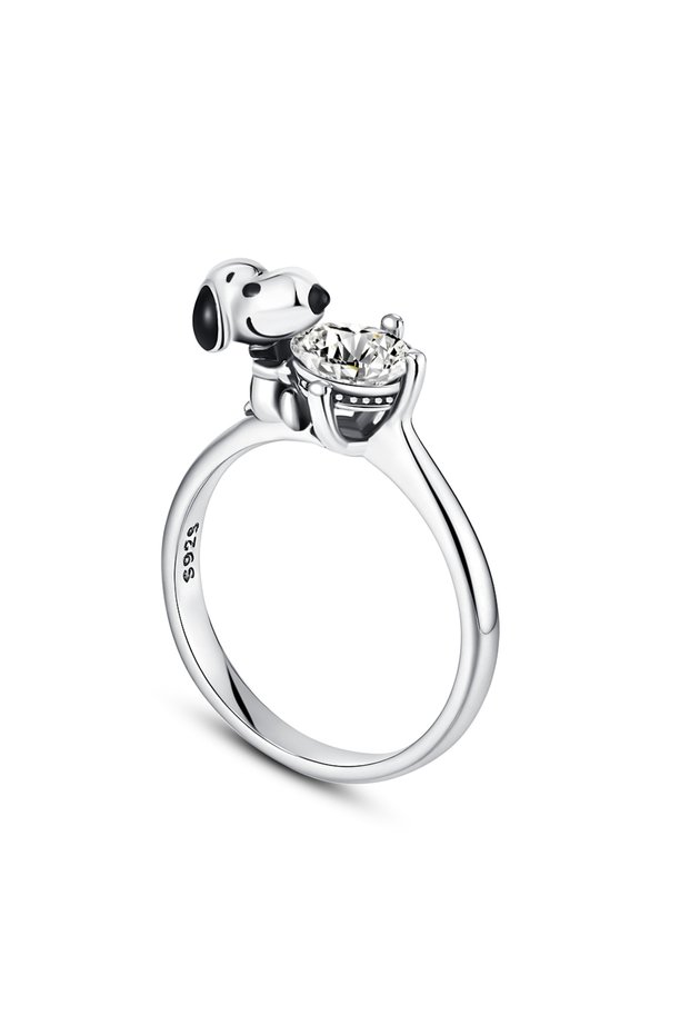 MINISO 6 R0211Y Hot Sale 925 Sterling Silver Snoopy Christmas Paw Print Stars Moon Flower Ring Rings