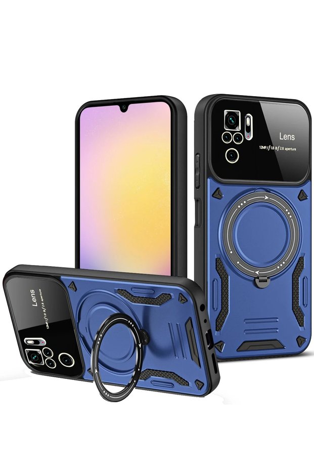 Zengezur Redmi Note 10S Case with Joy Lens Stand Cover (150643) - Navy Blue