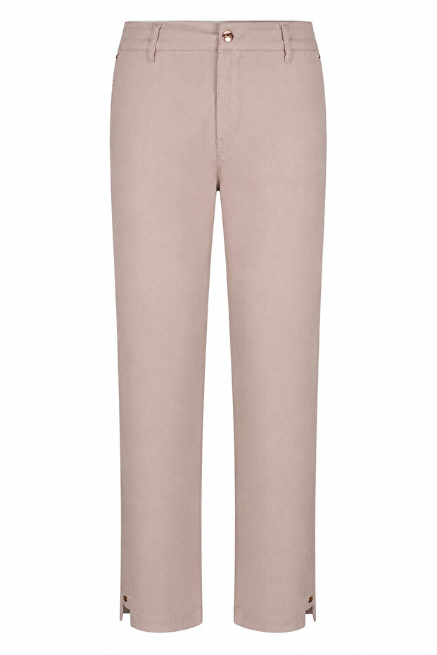 Basic Cream Women's Fabric Trousers X-281