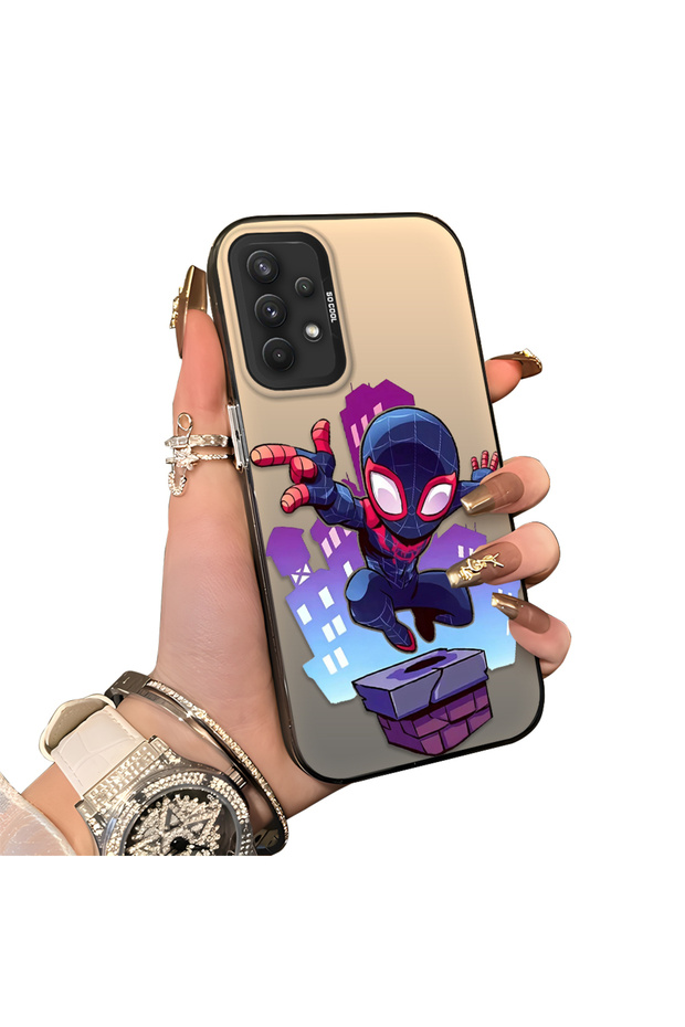 Samsung Galaxy A32 Compatible Silicone Edge Hard Back Case Couple Phone Case Spiderman Patterned