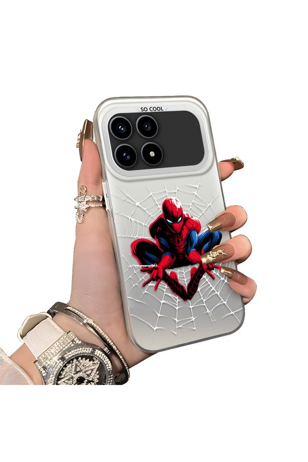 Poco F8 Pro 5g Compatible Silicone Edge Hard Back Case Couple Phone Case Spiderman Patterned
