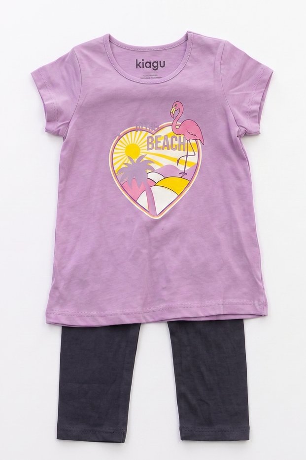 Girl/Boy Child 2-6 Years Old Short Sleeve Capri Set 2-Piece Cotton Summer Bottom Top Set to the
