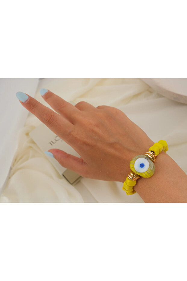 Blk661 Nazar Boncuğu Hei̇shi̇ Rubber Beaded Bracelet