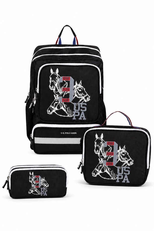 3-Piece School Bag Set with Lunch Box and Pen Holder Plçan24214