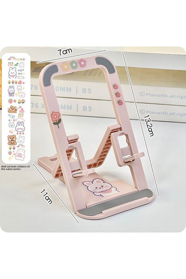 Pink Universal Cute Phone Stand. Foldable & Portable with Adjustable Angles. Perfect for Live Stream