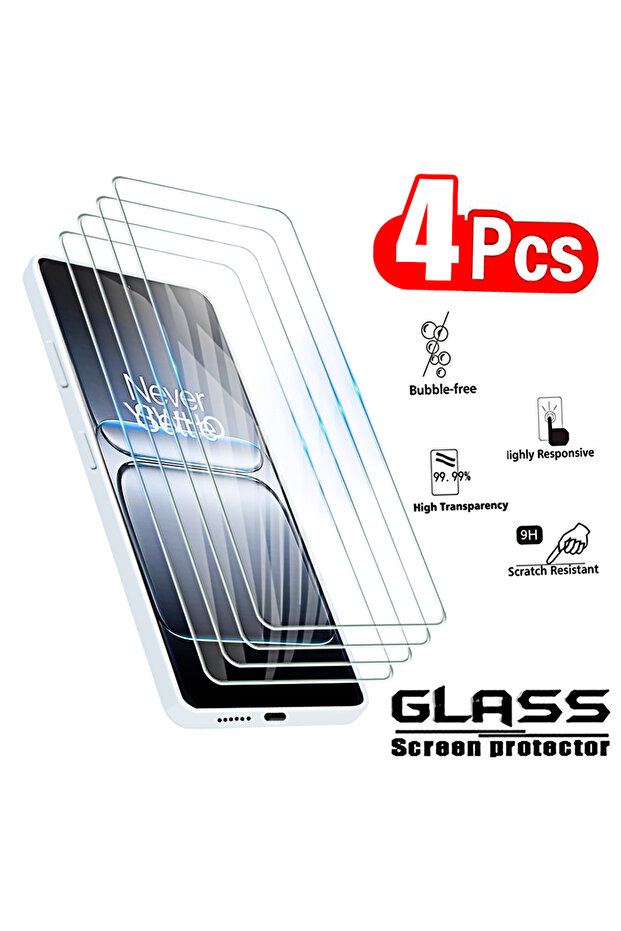 OnePlus Nord 2 Lite 4 Pieces Transparent 4Pcs Tempered Glass for Nord 5 4 3 2 Lite 5G Screen Protec