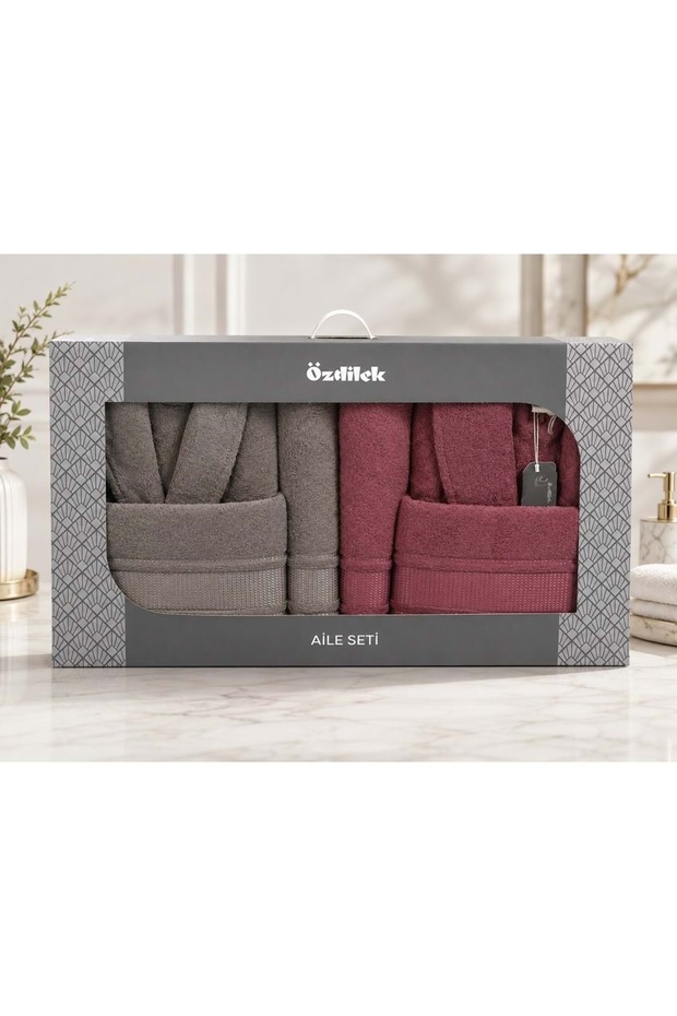 Plus Size -Colourist K.Grey K.Pink- Family Bathrobe Set (Men's XL XL)