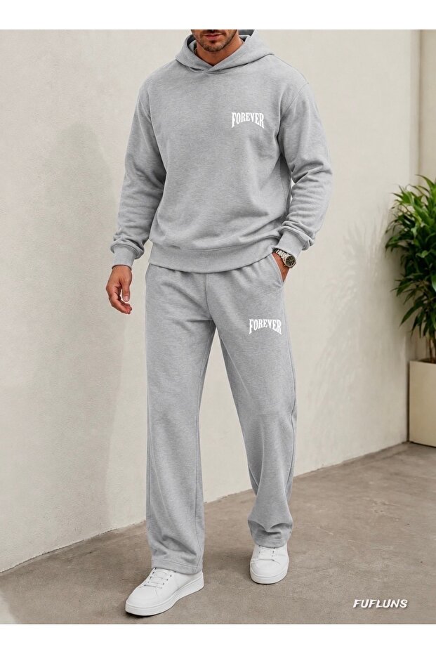 Forever Printed Men's Hooded Tracksuit Set