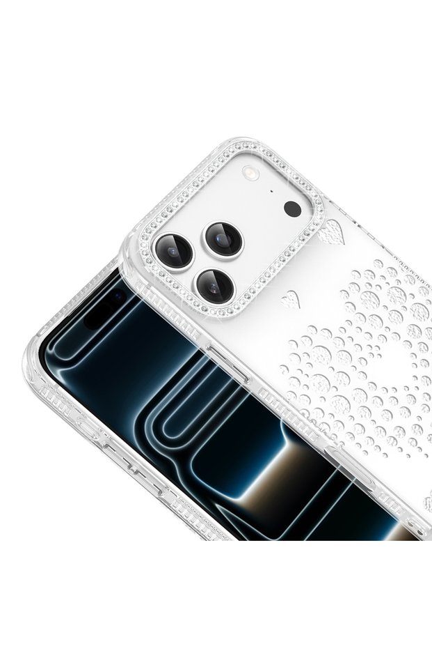 Compatible Rivas Hard Pc Cover for Apple iPhone 17 Pro Max Case Drop Rhinestone