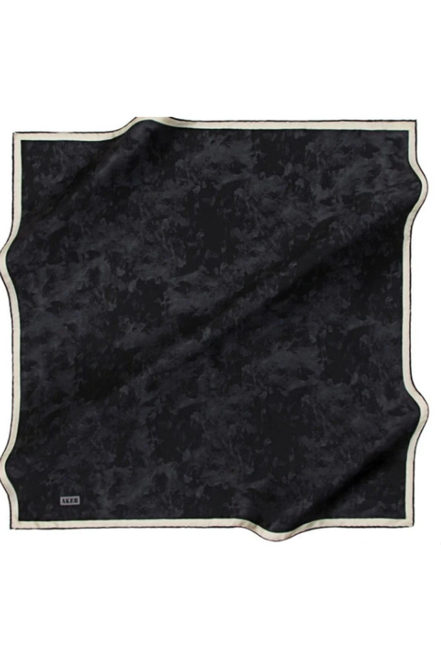 Sura Silk Scarf Black Cloud Pattern