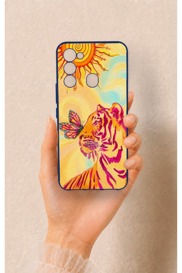 Tecno Spark 8C Compatible Tiger of the Sun Patterned Silicone Case