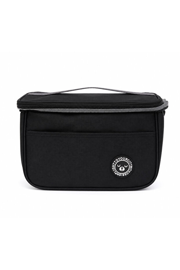 Insulated Thermal Lunch Box Bag with Zipper, Portable Reusable Food Storage Cooler Bag, Waterproof Oxford Fabric, Carry Handle, Front Pocket, Travel Picnic Office School Lunch Tote