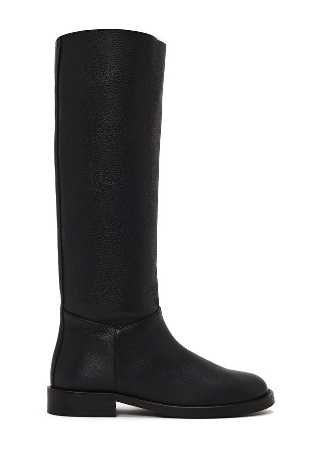 Women's Black Leather Boots Wf160014Df