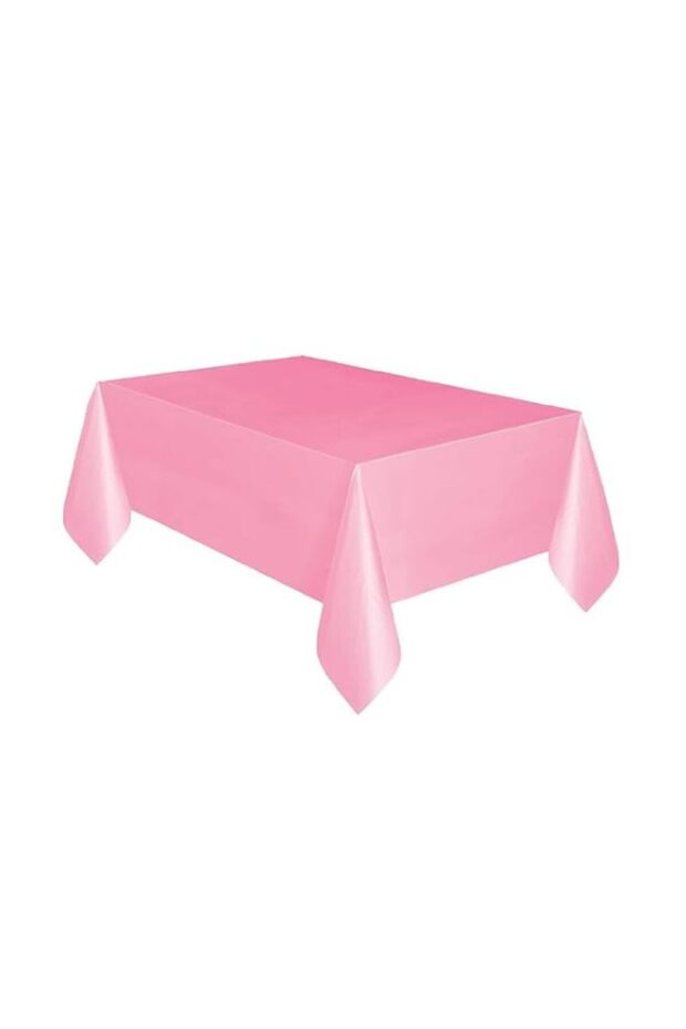 Premium Plastic Table Cover, Size 54-Inch x 72-inch (137cmx183cm) Rectangle Plastic Table Cover - Pink