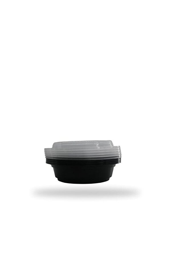 24oz (700ml) Black Base RO Microwavable Food Container with Lid – 1 x 5 PCS – BPA-Free, Leakproof, Stackable – Freezer & Dishwasher Safe