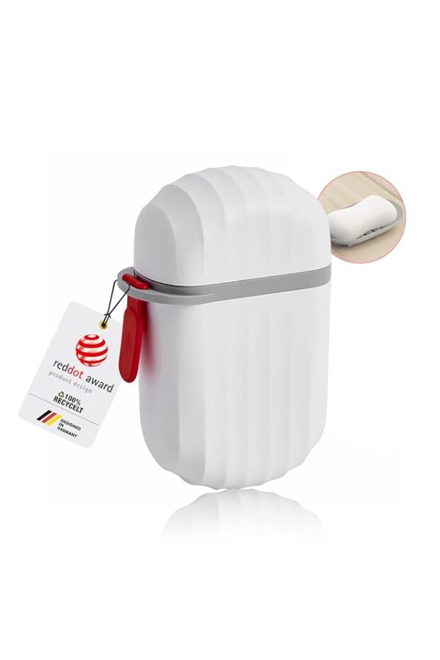 Upgraded Leakproof Travel Soap Case, Shampoo Bar Holder, Soap Container with Draining Layer, Portable Bar Soap Holder for Bathroom, Camping, Gym, Red Dot Design Recipient