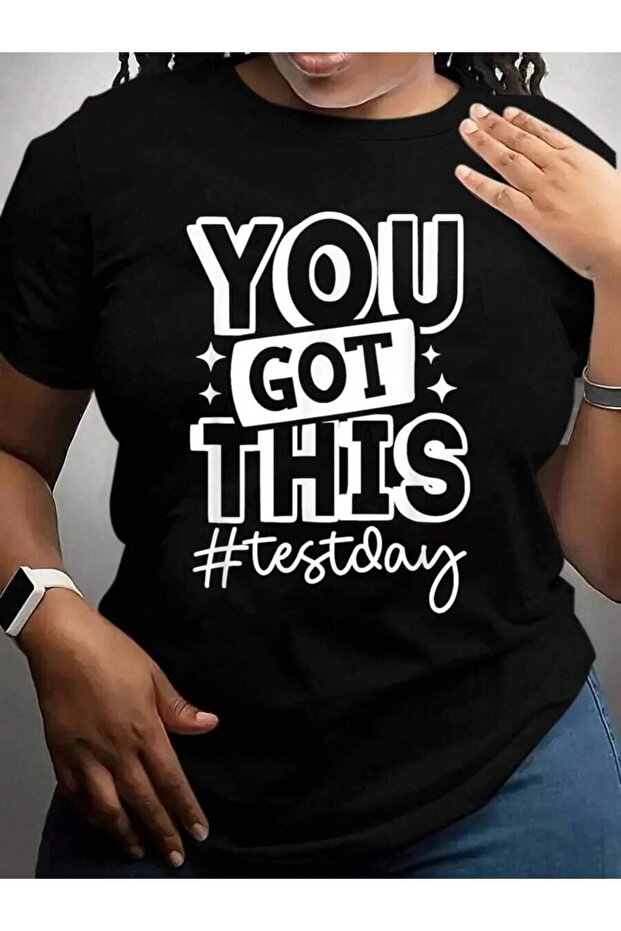 تي شيرت بطباعة سوداء مضحكة بعبارة "You Got This Test Teacher Student Testing Day" للعودة إلى المدرسة