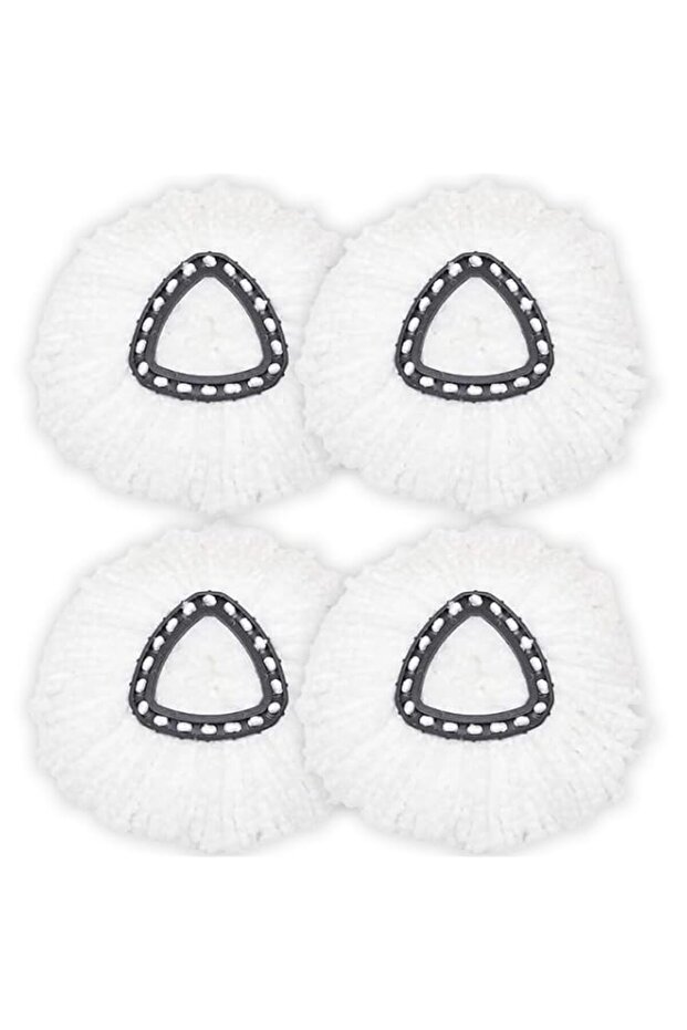 4PCS Spin Mop Heads Replacement, Triangle Shape Microfiber Mop Refills for Easy Wring Spin Mop & Bucket System, Washable & Reusable with Vileda/O-cedar Easy Wring Spin Mop & Bucket System