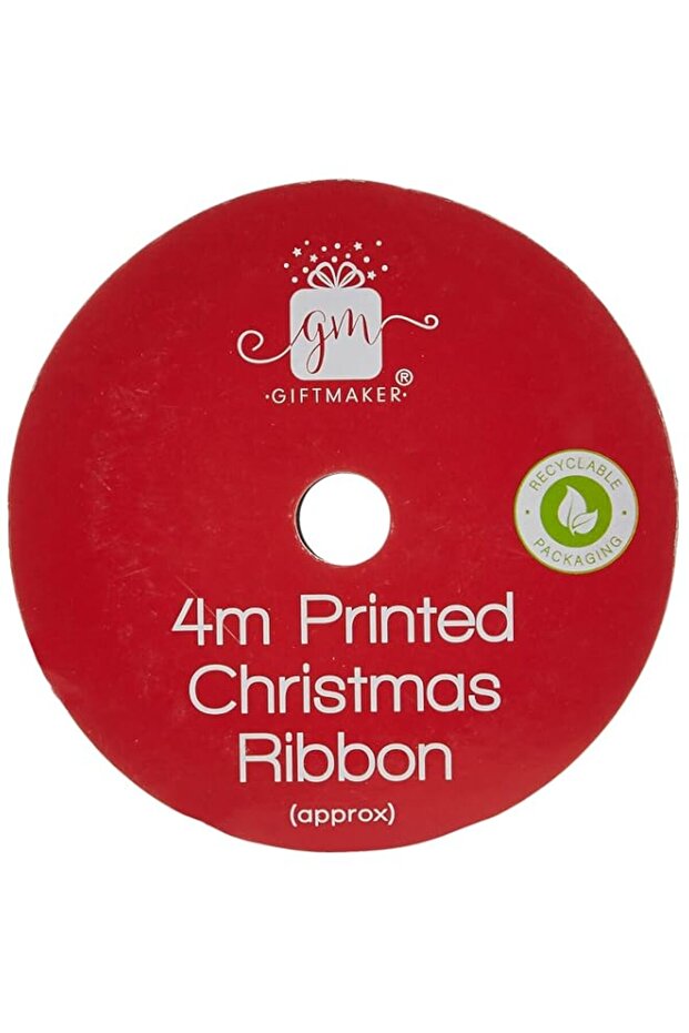 4m Printed Christmas Ribbon