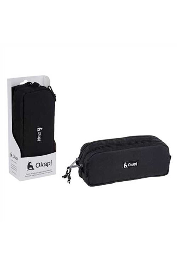 Pencil Bag Okp-108 Black Double Compartment