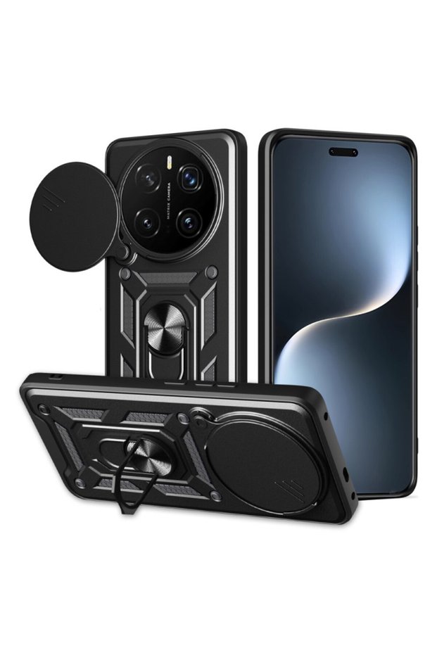 غطاء حماية للكاميرا متوافق مع هاتف Honor Magic 7 Pro مع حلقة انزلاقية وحامل