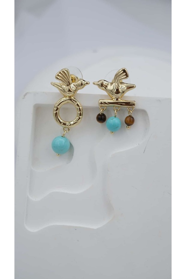 Bird Figure Beaded Design Earrings