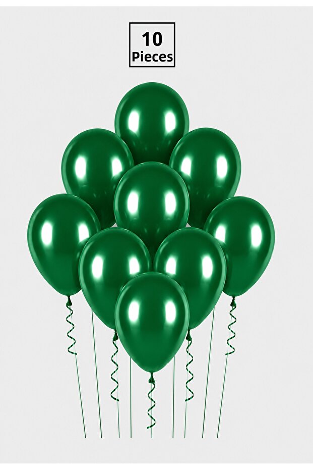 Dark Green Metallic Balloon 10 Pieces