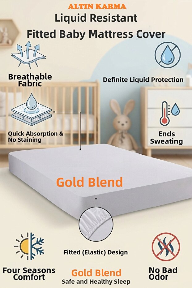 70X110 cm Liquid-Proof Micro Fitted Mattress Mattress Protector Mattress Protector for Baby and Children