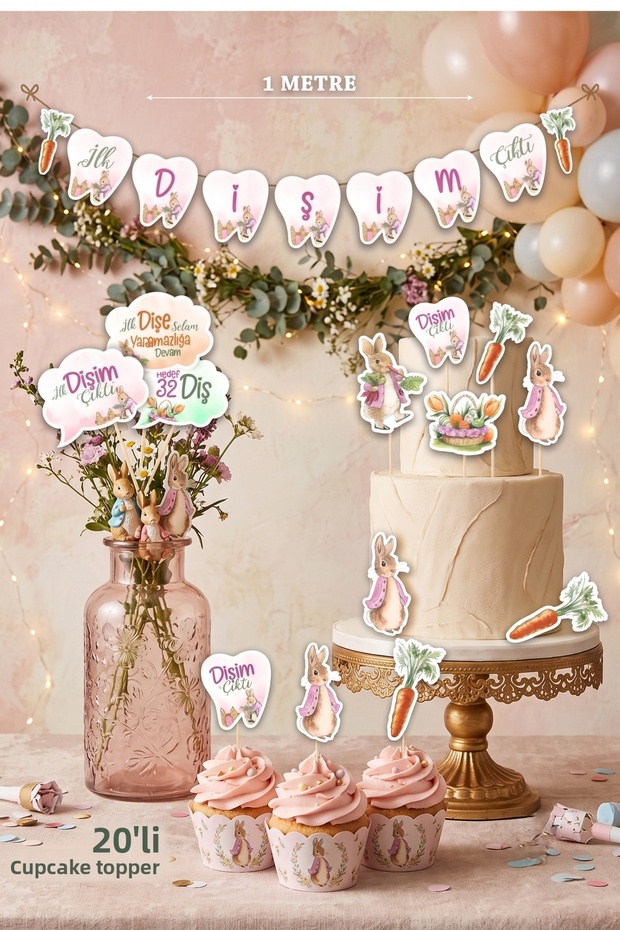 My First Tooth Came Out Pink Rabbit Pink Themed - Tooth Wheat Set