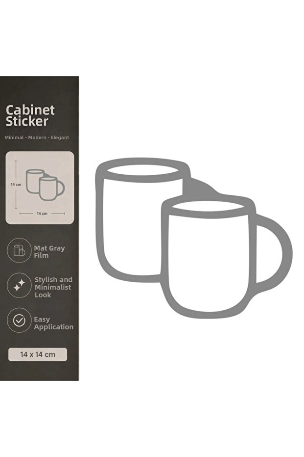 Mug Mat Gray Decorative Foil Sticker 14X14 cm