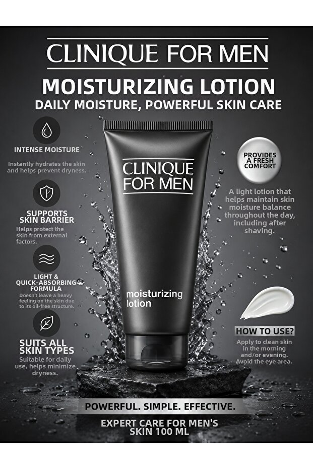 For Men 100 ml - Intensive Moisturizer for Men's Skin - Care Lotion for Men's Skin
