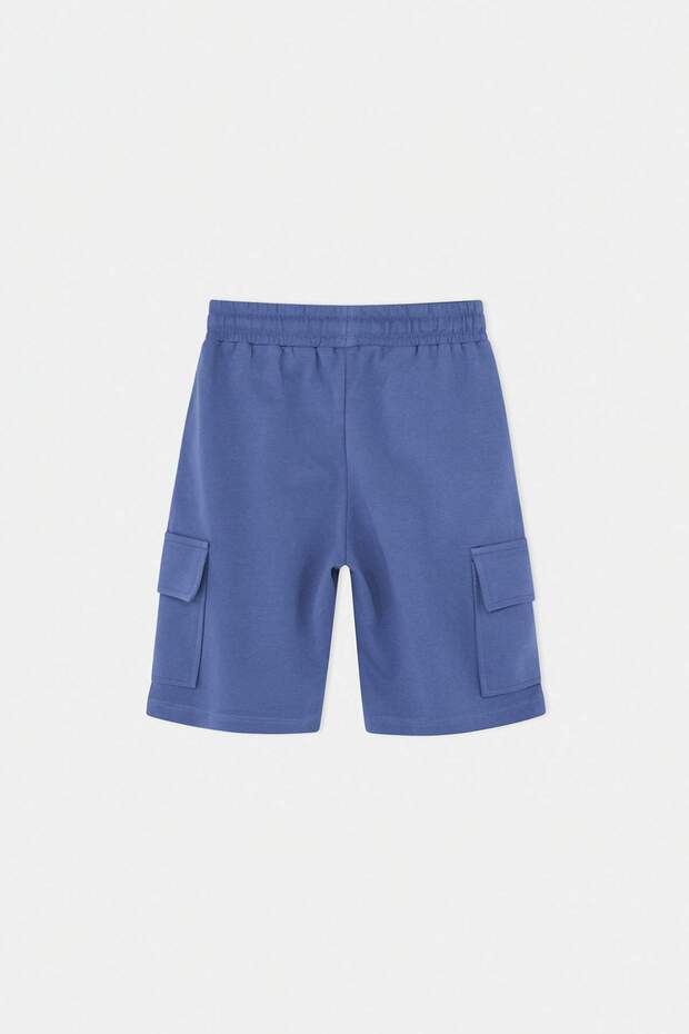 Sarı-Mavi Düz Örme Şort & Bermuda TKDSS25SR00006 - 17