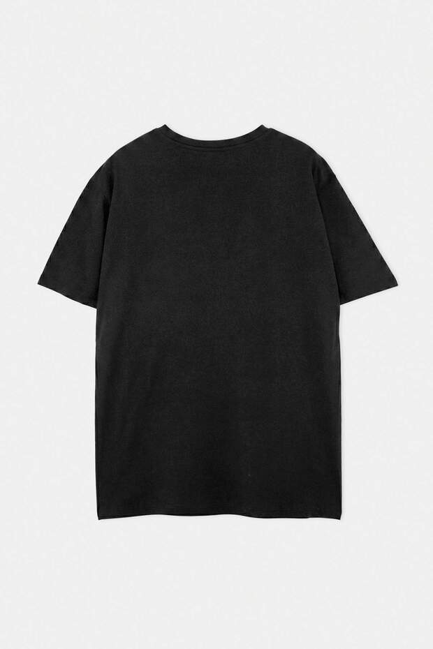 Siyah Regular/Rahat Kesim 3lü Paket Büyük Beden T-Shirt TMNSS24BF00059 - 10