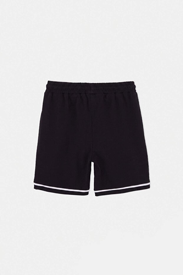 Siyah Düz Örme Şort & Bermuda TKDSS26SR00026 - 5