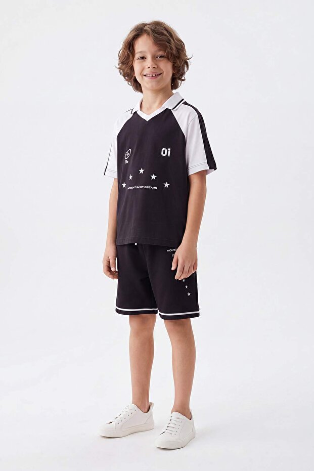 Siyah Baskılı Örme T-Shirt TKDSS26TS00056 - 2