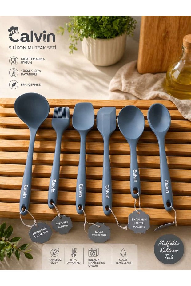 Alvin Campel Silicone Kitchen Set 6 Pieces Fireproof Non-Bending Hard Tip