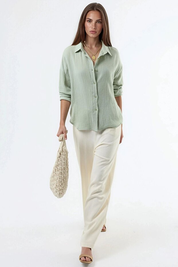 BUSEM Textured cotton button-down shirt - 4