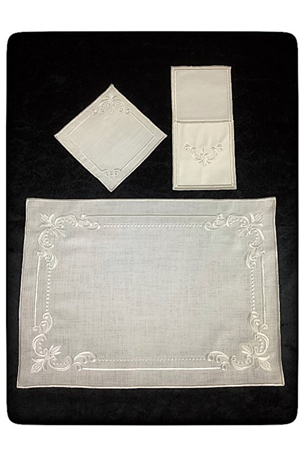 Maraş Handcrafted Embroidered Linen American Service Set