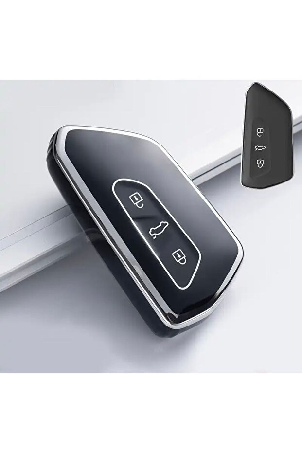 Volkswagen Golf Passat Caddy Key Case Black/Silver