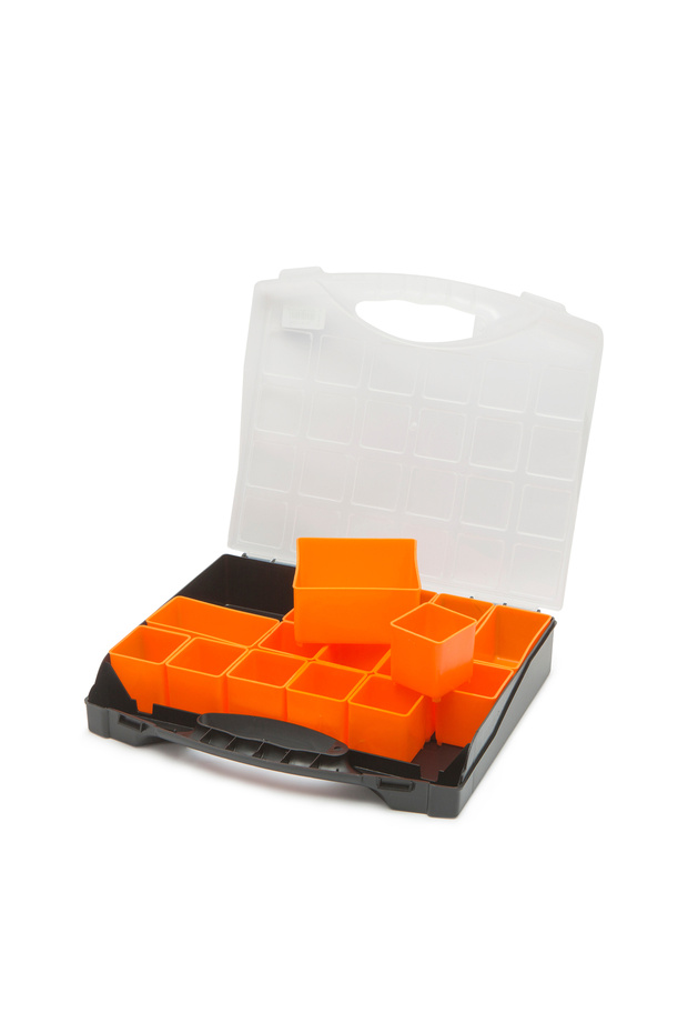 Accessory organizer box with 16 removable compartments, 300 x 255 x 54 mm - 2