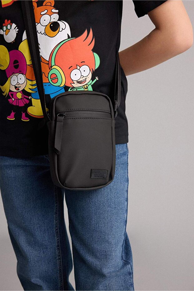 Faux Leather Crossbody Bag Boy Child H1734A8Ns