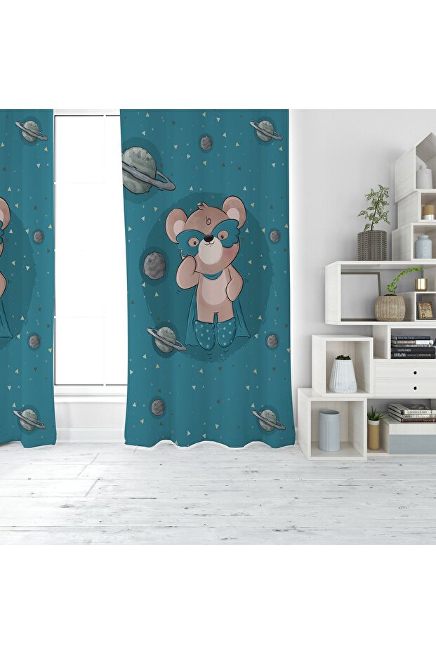 HERO BEAR DIGITAL PRINTING SINGLE WING FON CURTAIN