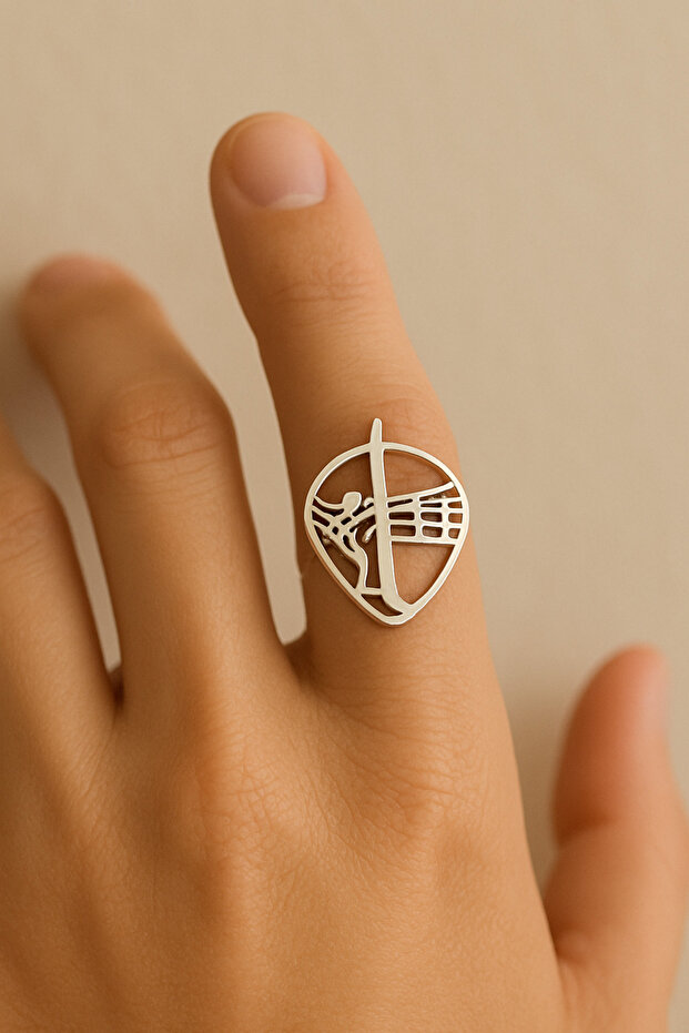 Guitar Figured Pick Model Adjustable Ring
