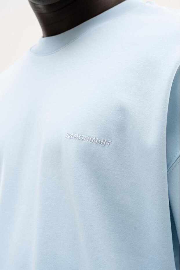 Men's Basic Interlock Oversize T-Shirt Light Blue - 5