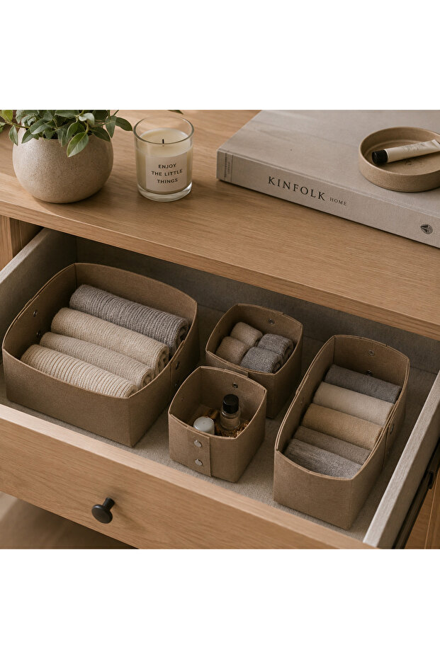 Felt Stapled Drawer Organizer Set of 4