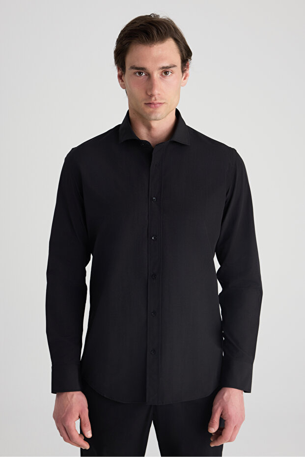 Ds Damat Slim Fit Black Nano Care Shirt