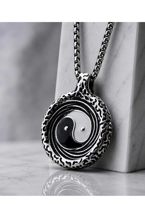 Stainless Steel Balance Tai Chi Ying Yang Necklace