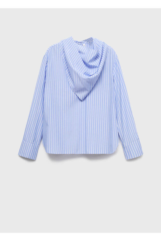 Gestreifte Bluse mit Taschentuchdetails - 3