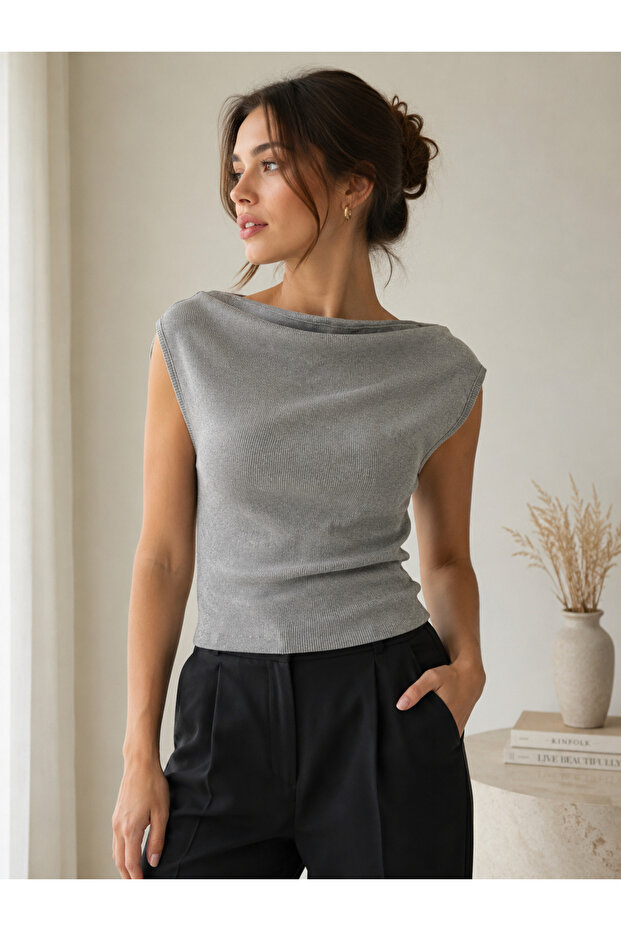 Off Shoulder Sleeveless Cotton Women's Blouse-Tshirt